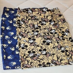 LuLaRoe Kids Leggings - Blue and Beige Cartoon Print